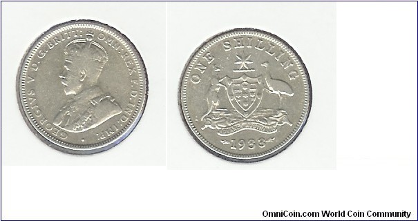 1933 Shilling. Semi key date. 