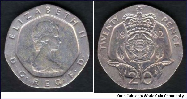Great Britain 20 Pence 1982 KM#931 