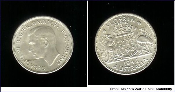 1942 (S) Florin. 'S' just under the bottom boundary