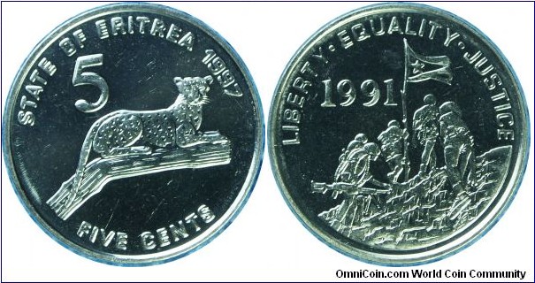 Eritrea 5cents-km44-1997