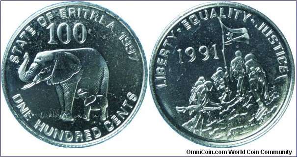 Eritrea 100cents-km48-1997