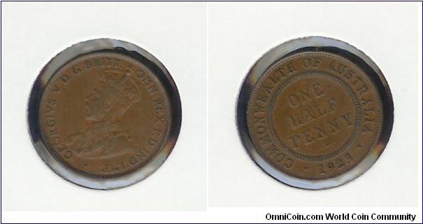 1923 Halfpenny. VERY RARE KEY DATE. Nice coin at VF