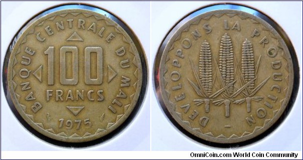 100 francs.
1975, F.A.O.