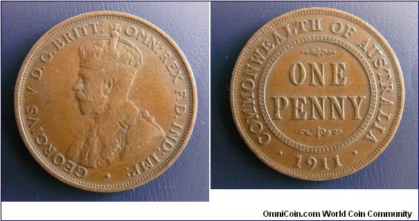 1911 Penny. Last '1' tilts left