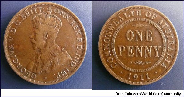 1911 Penny. Last '1' upright