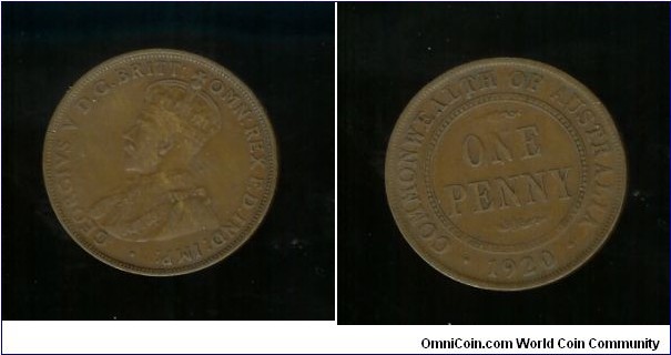 1920 Penny. Dot Above Top & Below Bottom Scrolls.