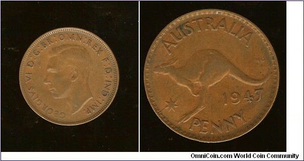 1947 (Y.) Penny. Die crack through 'PENNY'