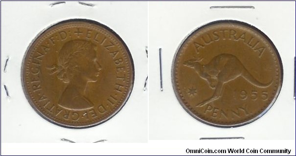 1955 (Y.) Penny. Wide gap between '55'