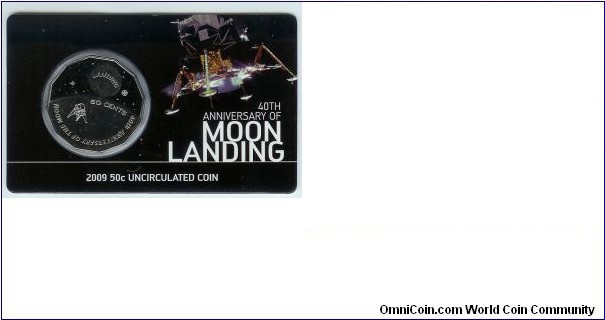 2009 fifty cent folder. 40th Anniversary of the Moon Landing
