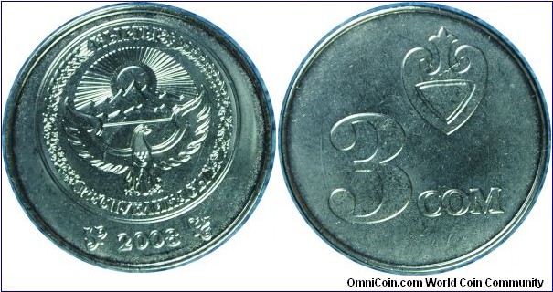 Kyrgyzstan 3som-kmNew-2008