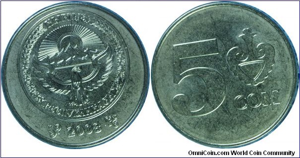 Kyrgyzstan 5som-kmNew-2008