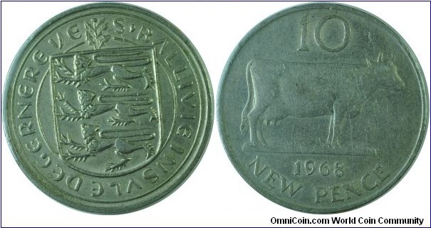 Guernsey 10NewPence-km24-1968