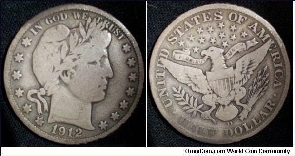 1912 D Barber Half
