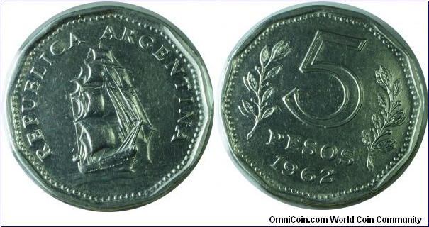 Argentina 5pesos-km59-1962