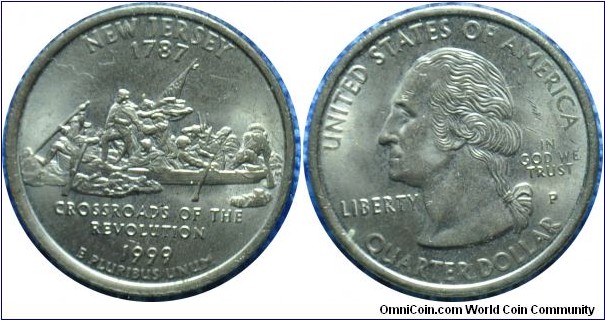 USA0.25dollar NewJersey-km295-1999 state quarter series