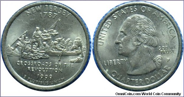 USA0.25dollar NewJersey-km295-1999 state quarter series