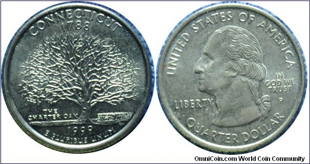 USA0.25dollar Connecticut-km297-1999 state quarter series