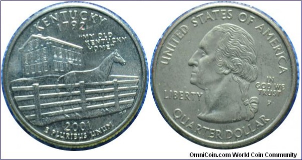USA0.25dollar Kentucky-km322-2001 state quarter series