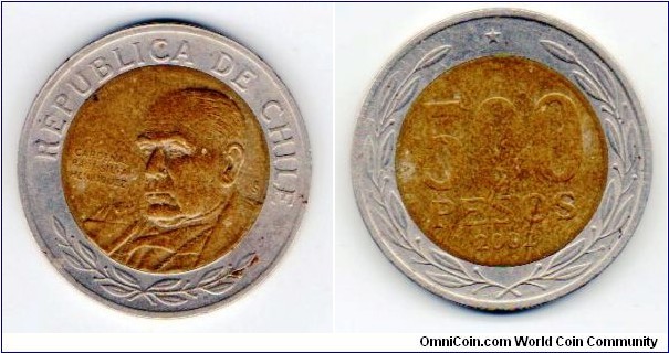 Chile 
500 Pesos
Cardinal Raúl Silva Henriquez 