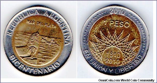 Argentina 
1 Peso 
Bicentenary 
Mar del Plata