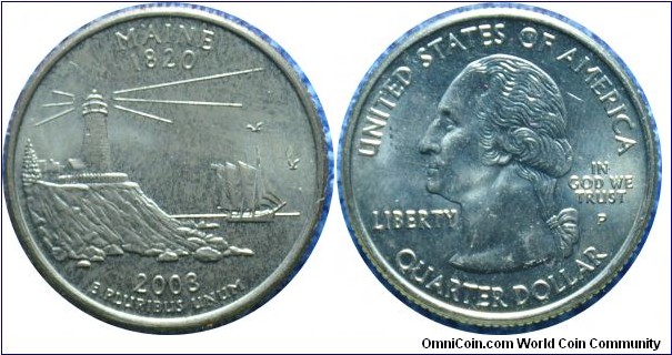USA0.25dollar Maine-km345-2003 state quarter series