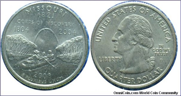 USA0.25dollar Missouri-km346-2003 state quarter series