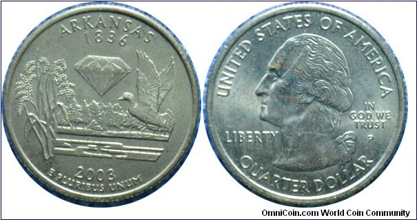USA0.25dollar Arkansas-km347-2003 state quarter series