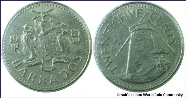 Barbados 5cents-km13-1981