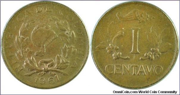 Colombia 1Centavos-km205-1961