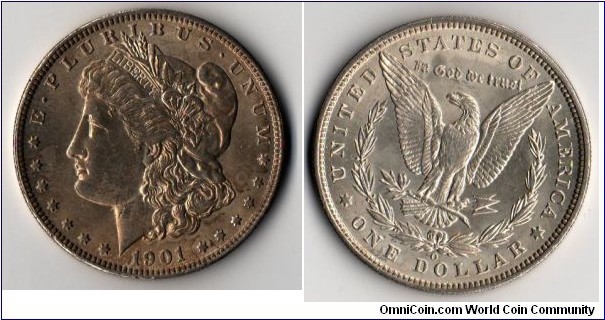 Morgan dollar o unc 1901