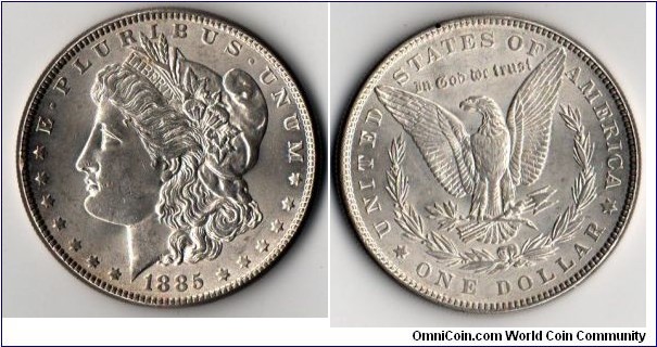 Morgan dollar p unc 1885