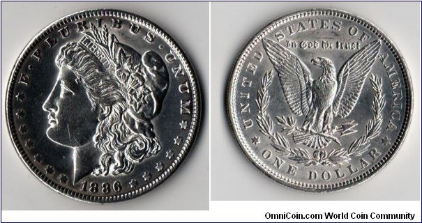 morgan dollar p xxf 1886