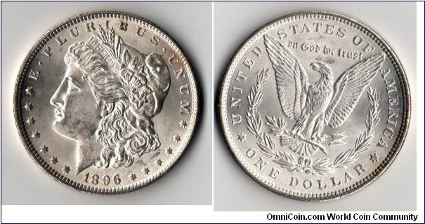 Morgan dollar p unc 1896