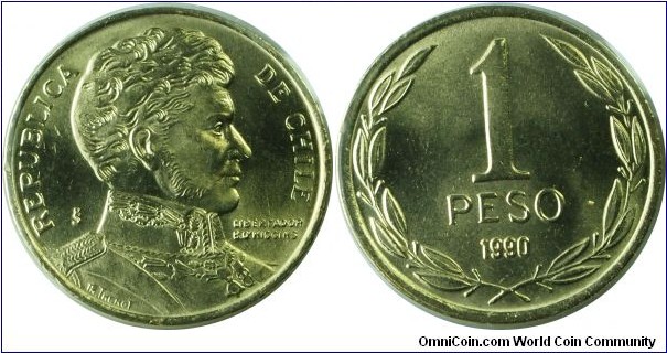 Chile 1Peso-km216.2-1990