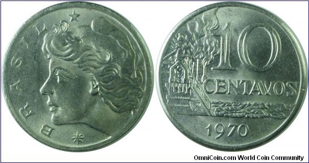 Brazil 10Centavos-km578.2-1970