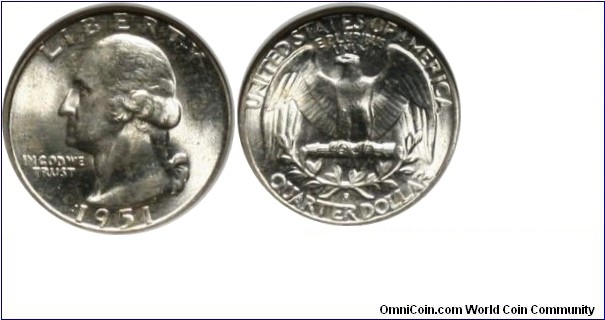 ¼ dollar, 1951-D