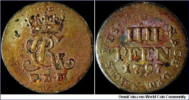 1797 4 Pfenning, Brunswick-Luneburg-Calenberg-Hannover.