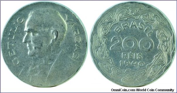 Brazil 200Reis-km545-1940