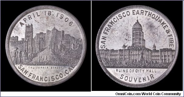 Aluminum San Francisco Earthquake Souvenir