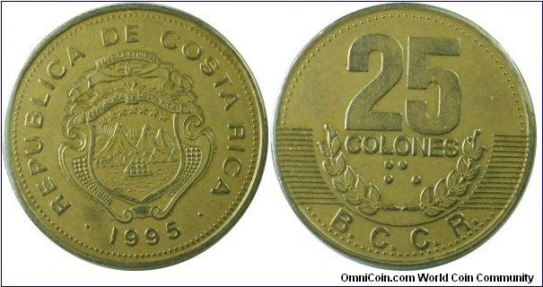 CostaRica 25Colones-km229-1995