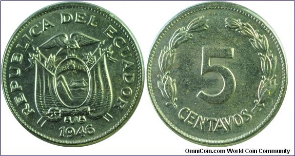 Ecuador 5Centavos-km75b-1946