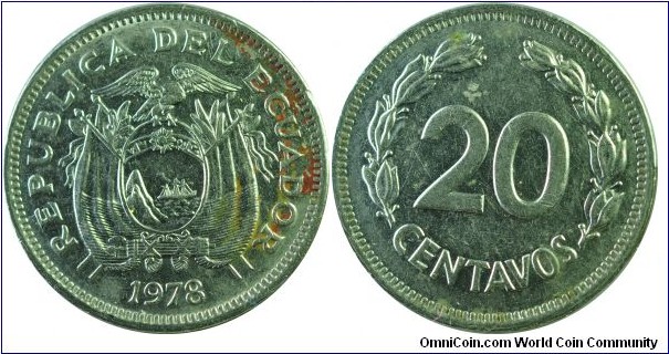 Ecuador 20Centavos-km77.2a-1978