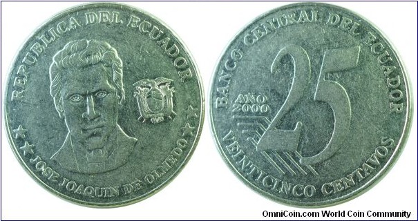 Ecuador 25Centavos-km107-2000