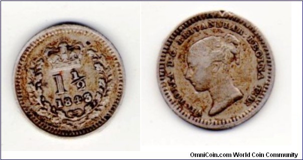 Queen Victoria
1 1/2d  Made for Colonial use mainly in Ceylon and the West Indies
