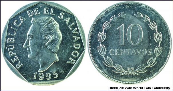 El Salvador 10Centavos-km155b-1995