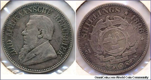 2.5 Shillings, Zuid Afrikaansche.