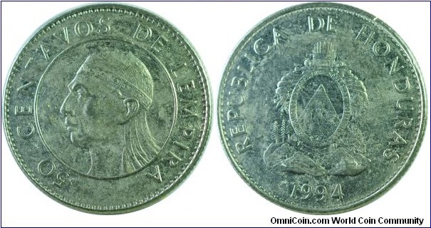 Honduras 50Centavos-km84.1a-1994