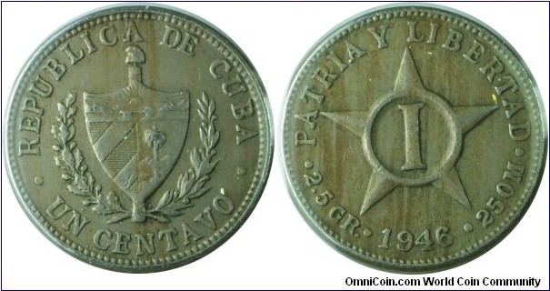 Cuba 1Centavos-km9.2-1946