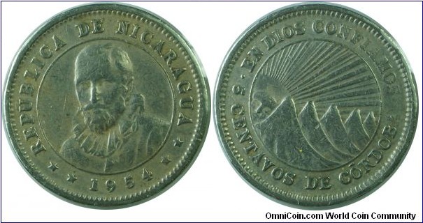 Nicaragua 5Centavos-km24.1-1954