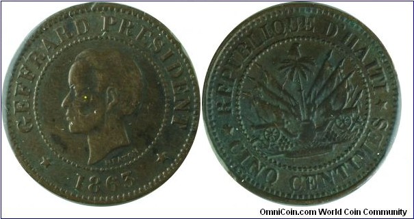 Haiti 5Centimes-km??-1863